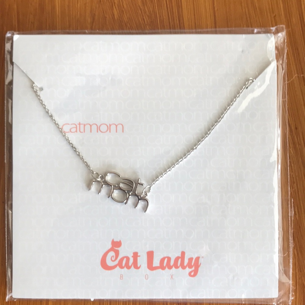 Cat mom necklace from cat lady box.
